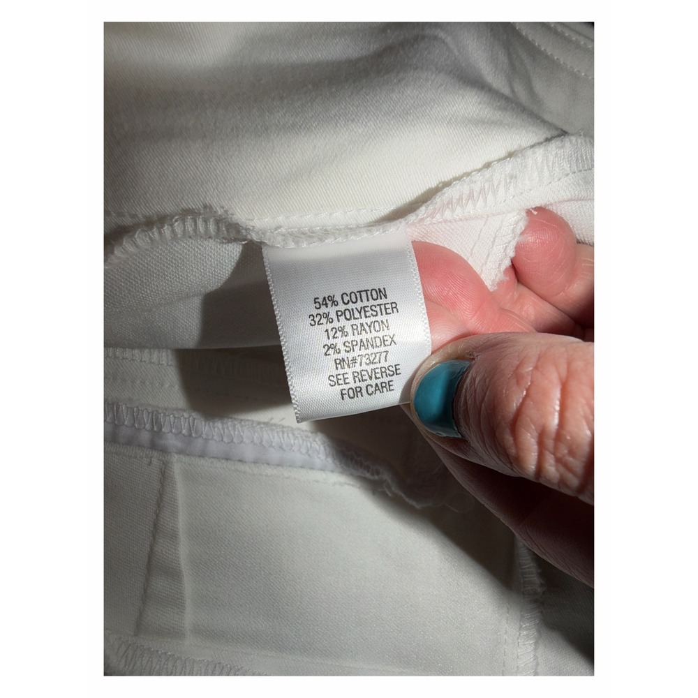 Croft & Barrow Effortless Stretch Pant White Straight Leg Pull On Trousers 12R - Picture 5 of 6